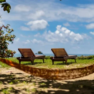 Relaxing on a beach in Sabah